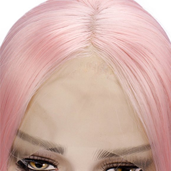 Lace Front Pink Straight Synthetic Hair Wig 30\